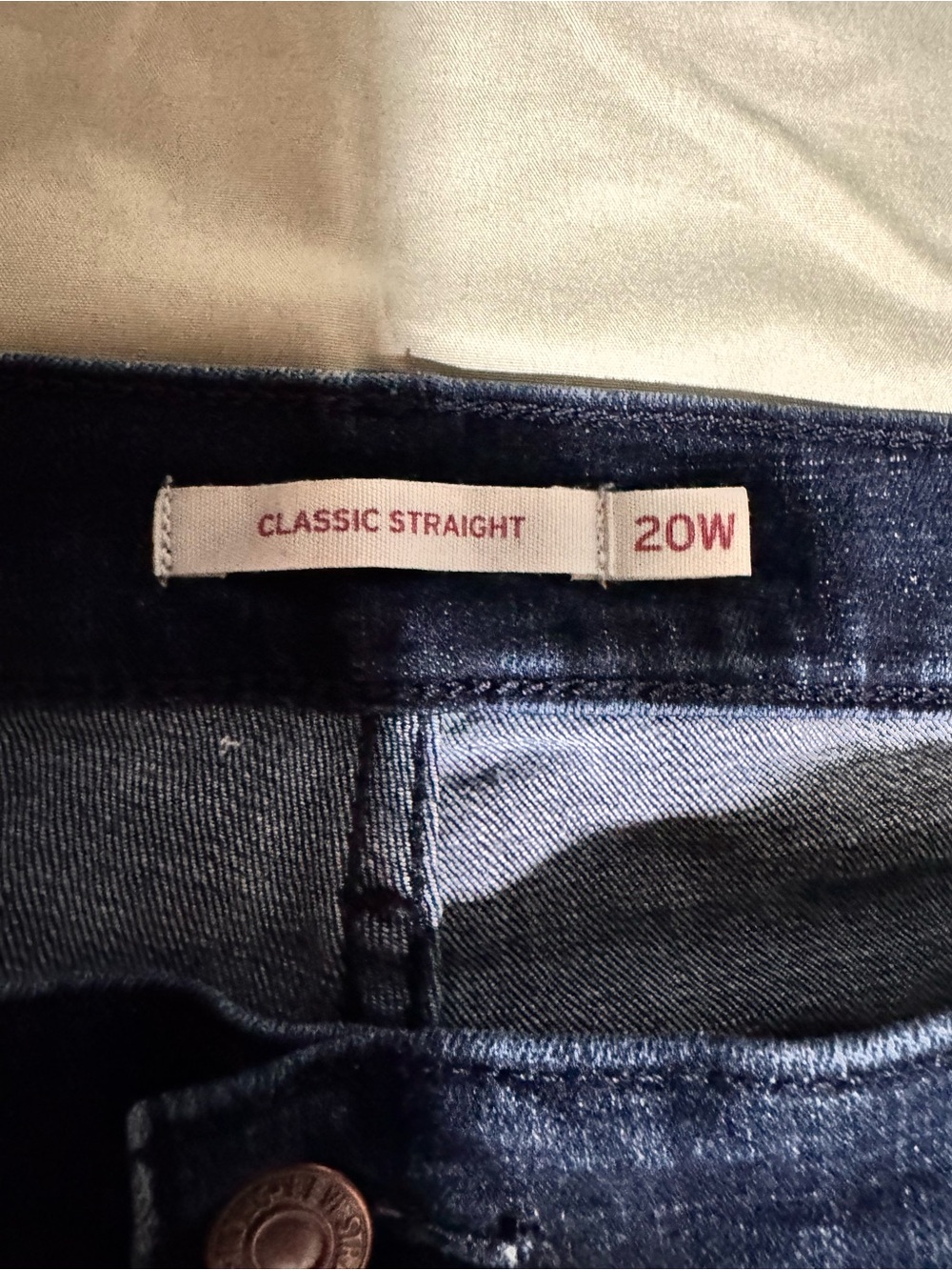 Womens Levi’s Jeans Classic Straight Size 20W Dark Denim Blue - Picture 3 of 11